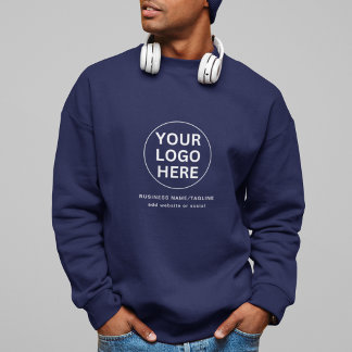 Branded Business Logo Promotional Navy Blue Sweatshirt