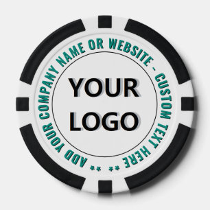 Branded Business Logo Text Poker Chips Example