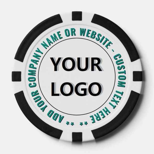 Branded Business Logo Text Poker Chips Example (Front)