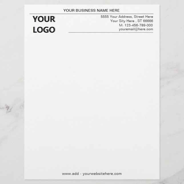 Branded Business Stationery Letterhead Template (Front)