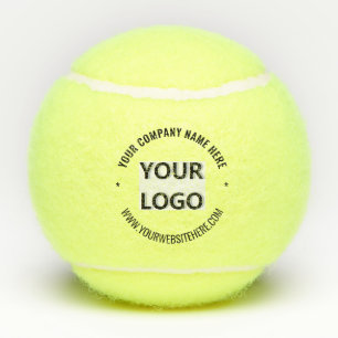 Branded Company Logo and Text Tennis Balls Example
