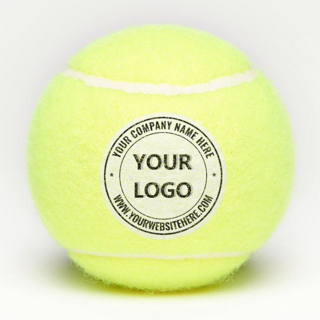 Branded Company Logo and Text Tennis Balls Example (Back)