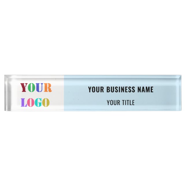 Branded Company Logo Desk Name Plate Template (Front)