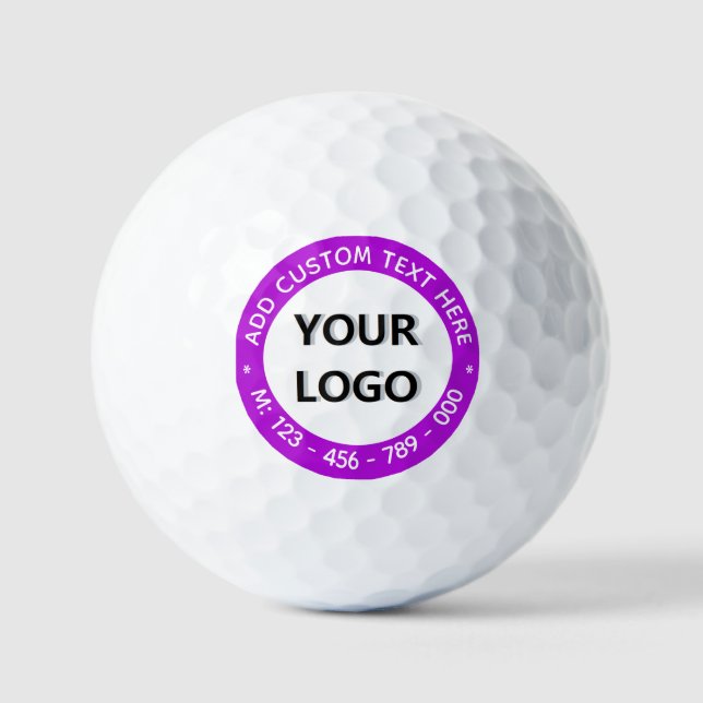 Branded Company Logo Text Stamp Golf Balls Example (Front)