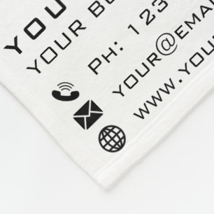Branded Company Name Text Fleece Blanket Example