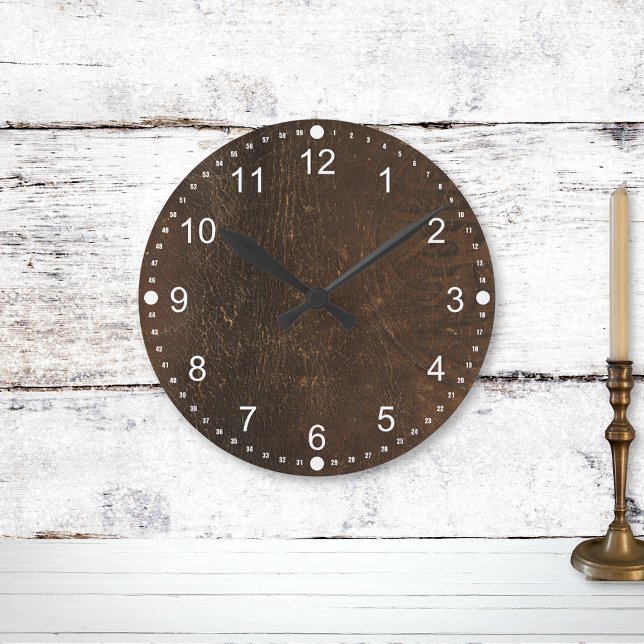 Branded Cowhide Faux Leather Round Clock (Creator Uploaded)