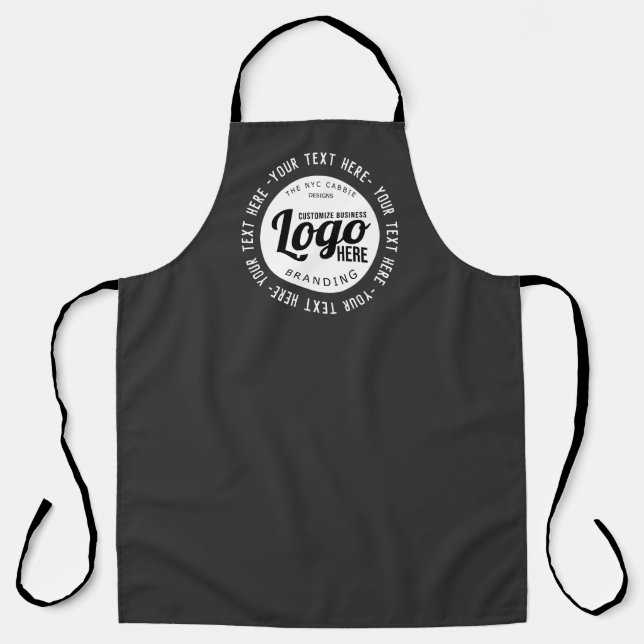 Branded Custom Business Logo Black Apron (Front)