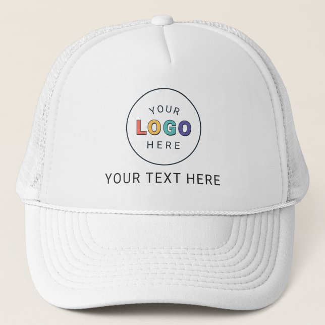 Branded Custom Logo and Text Business Trucker Hat (Front)