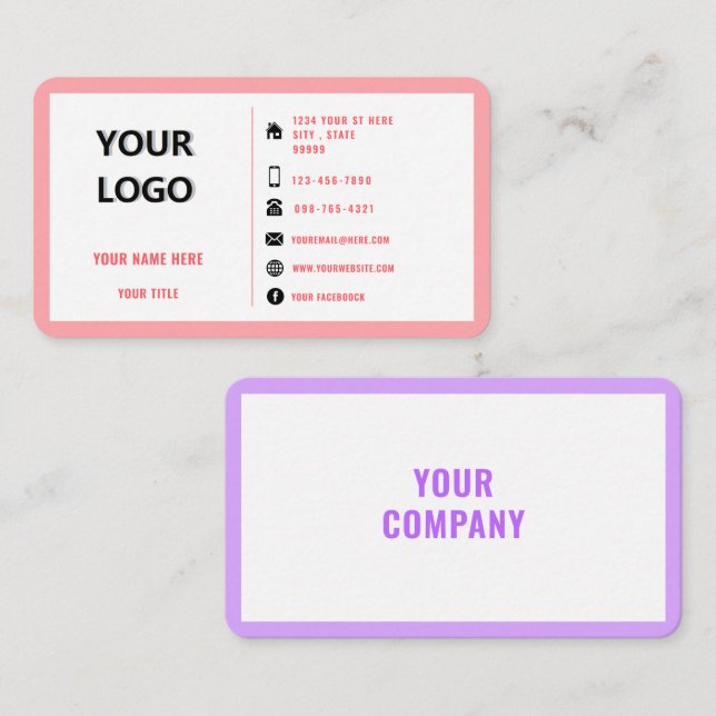 Branded Custom Logo Business Card Example (Front/Back)