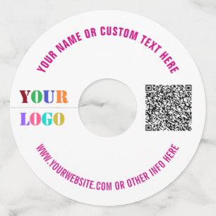 Branded Custom Logo Text QR Code Wine Glass Tags