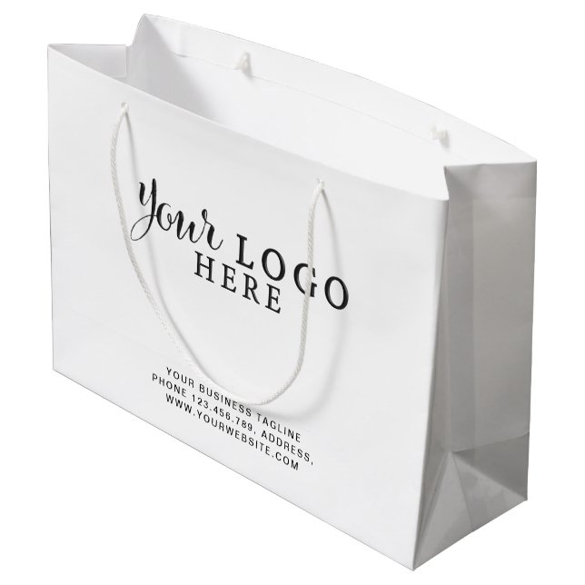 Branded Custom Paper Bag with Logo No Minimum (Back Angled)