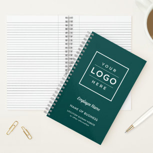 Branded Forest Green Business Logo Notebook