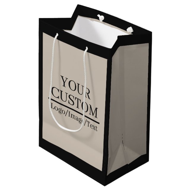 Branded Gift Bag with Custom Logo and Text (Front Angled)