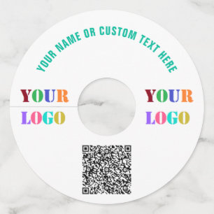 Branded Logo and QR Code Wine Glass Tags Example