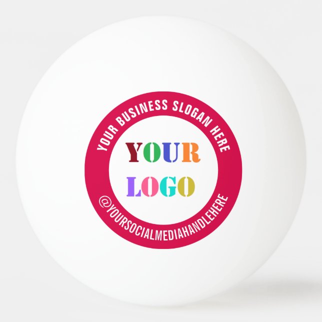 Branded Logo and Text Ping Pong Balls Example (Front)