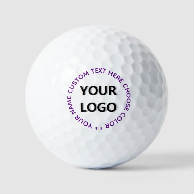 Branded Logo and Text Stamps Golf Balls Example (Front)