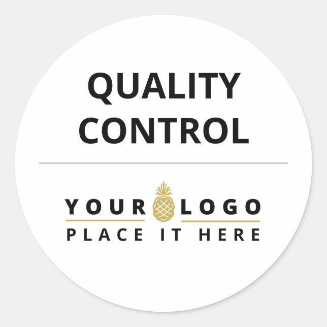 Branded Logo Quality Control Classic Round Sticker (Front)