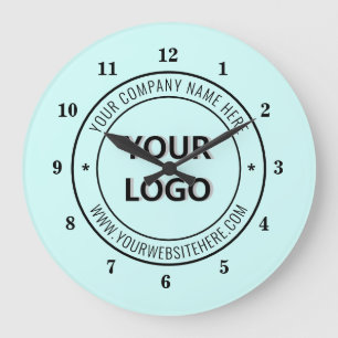 Branded Logo Text Business Office Clock Example