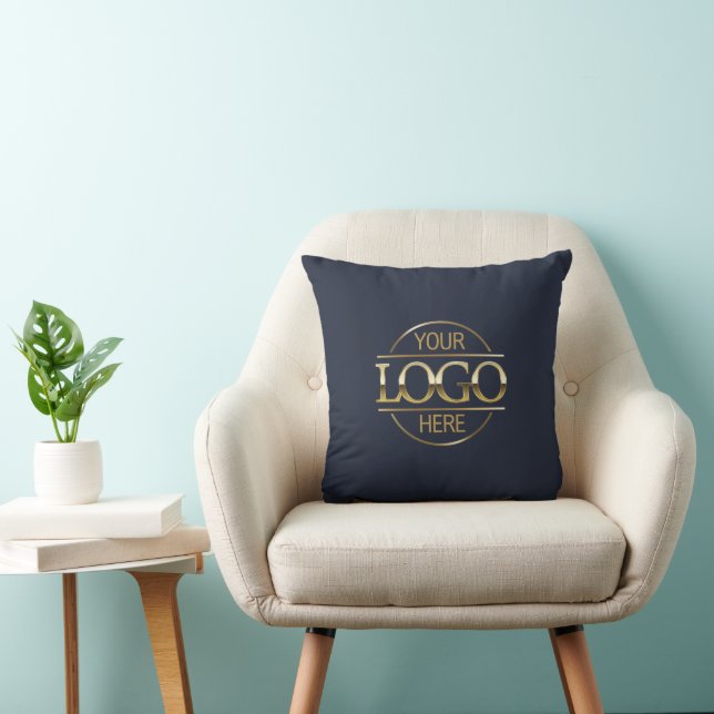 Branded Navy Blue Corporate Company Business Logo  Cushion (Chair)
