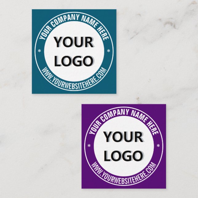 Branded Round Stamp Custom Business Cards Template (Front/Back)