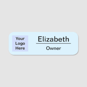 Branded Small Business Blue Your Logo Here  Name Tag