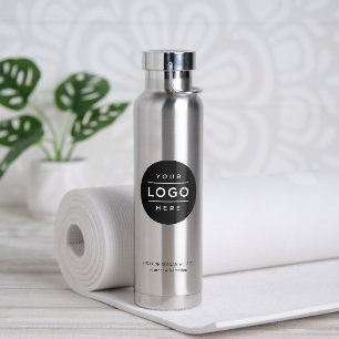 Branded Stainless Steel Circle Logo Water Bottle