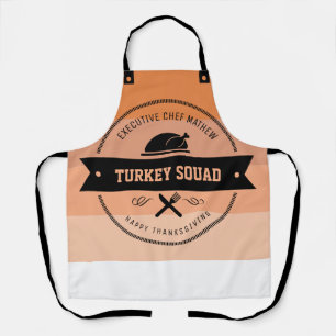 Branded Turkey Squad Ombre Orange Stripe Hipster Apron