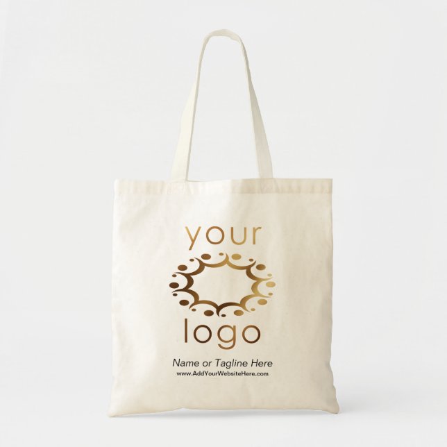 Branded with Your Gold Logo and Customised Details Tote Bag (Front)