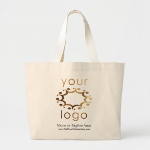 Branded with Your Gold Logo and Customized Details Large Tote Bag