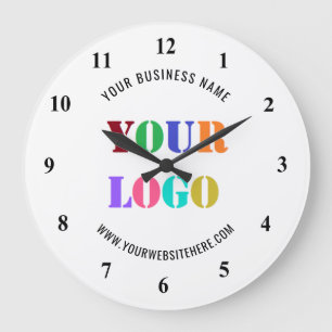 Branded Your Business Logo and Text Clock Template