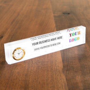 Branded Your Business Logo Custom Text Promotional Nameplate