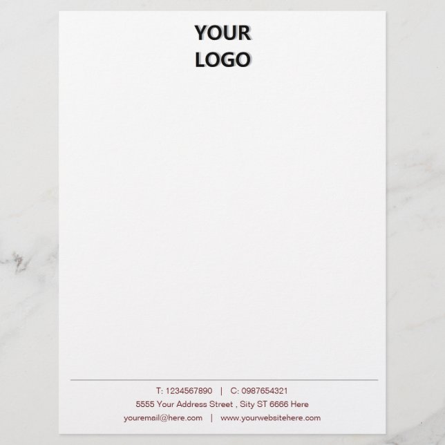 Branded Your Business Logo Text Letterhead Example (Front)