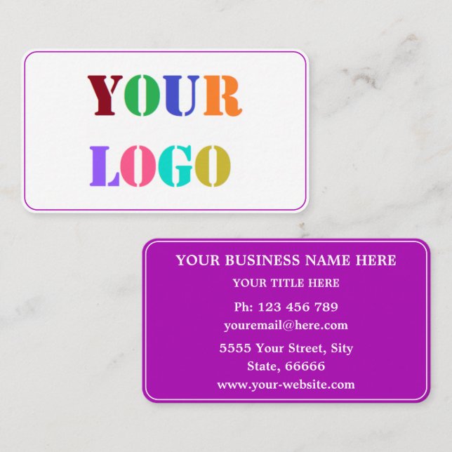 Branded Your Company Logo Business Cards Example (Front/Back)