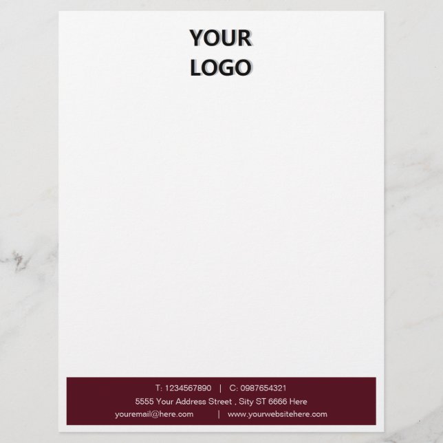 Branded Your Company Logo Colour Letterhead Exampl (Front)