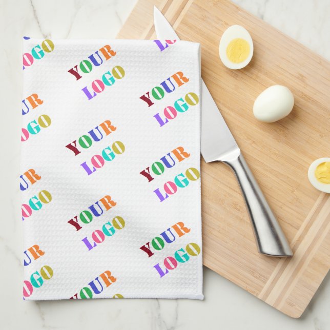 Branded Your Company Logo Kitchen Towel Example (Quarter Fold)