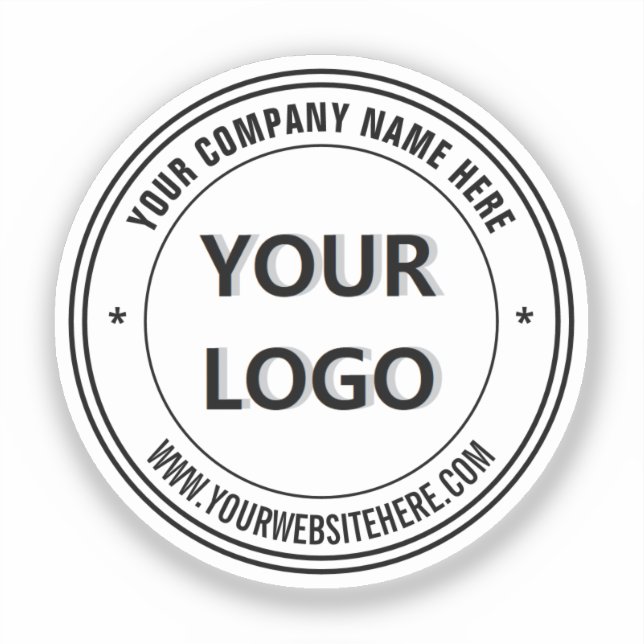 Branded Your Logo Info Promotional Sticker Example (Front)