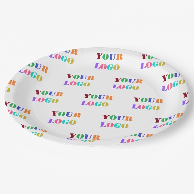 Branded Your Logo Promotional Paper Plates Example (Angled)