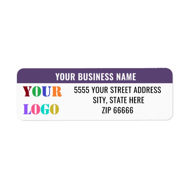 Branded Your Logo Return Address Labels Example (Front)