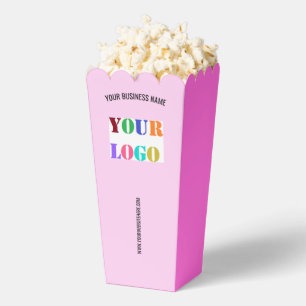 Branded Your Logo Text Info Popcorn Boxes Example