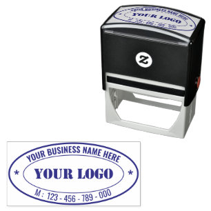 Branded Your Name Logo Business Oval Stamp Example