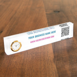 Branded Your QR Code and Text Business Promotional Nameplate