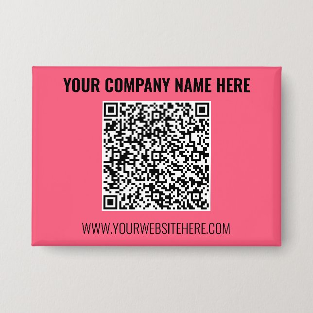 Branded Your QR Code and Text Promotional Button (Front)
