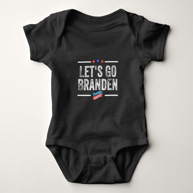 branden conservative, flag funny anti biden t-shir baby bodysuit (Front)