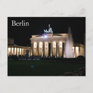brandenburg berlin night postcard