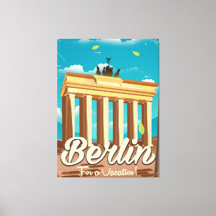 Brandenburg gate ,Berlin cartoon travel poster Canvas Print