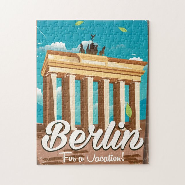 Brandenburg gate ,Berlin cartoon travel poster Jigsaw Puzzle (Vertical)