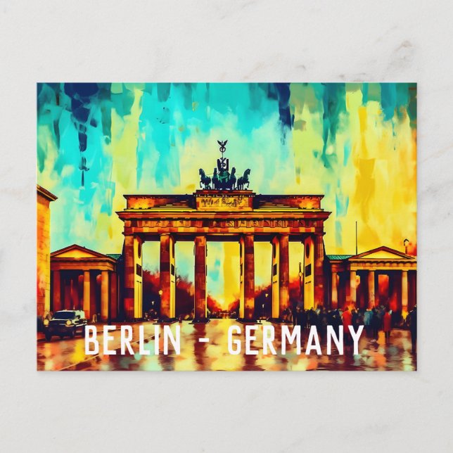 Brandenburg Gate Berlin Germany Postcard  (Front)