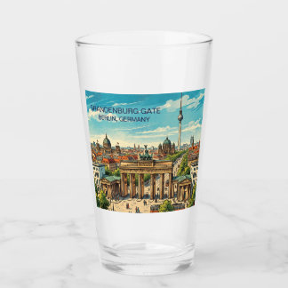 Brandenburg Gate Berlin Travel Art Vintage Glass