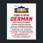 Brandenburg Gate, German Language Course Advert Flyer<br><div class="desc">Brandenburg Gate,  German Language Course Advertising Flyers By The Business Card Store.</div>