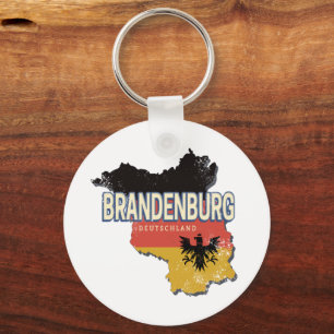 Brandenburg Germany Retro State Map Vintage Key Ring